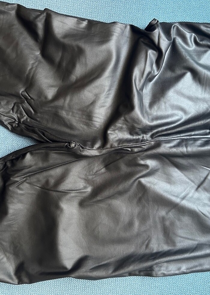 Deri görünümlü tayt - Görsel 2