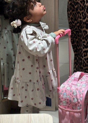 Kız Çocuk Beyaz Pamuklu Fırfırlı Bohem Elbise - Görsel 5