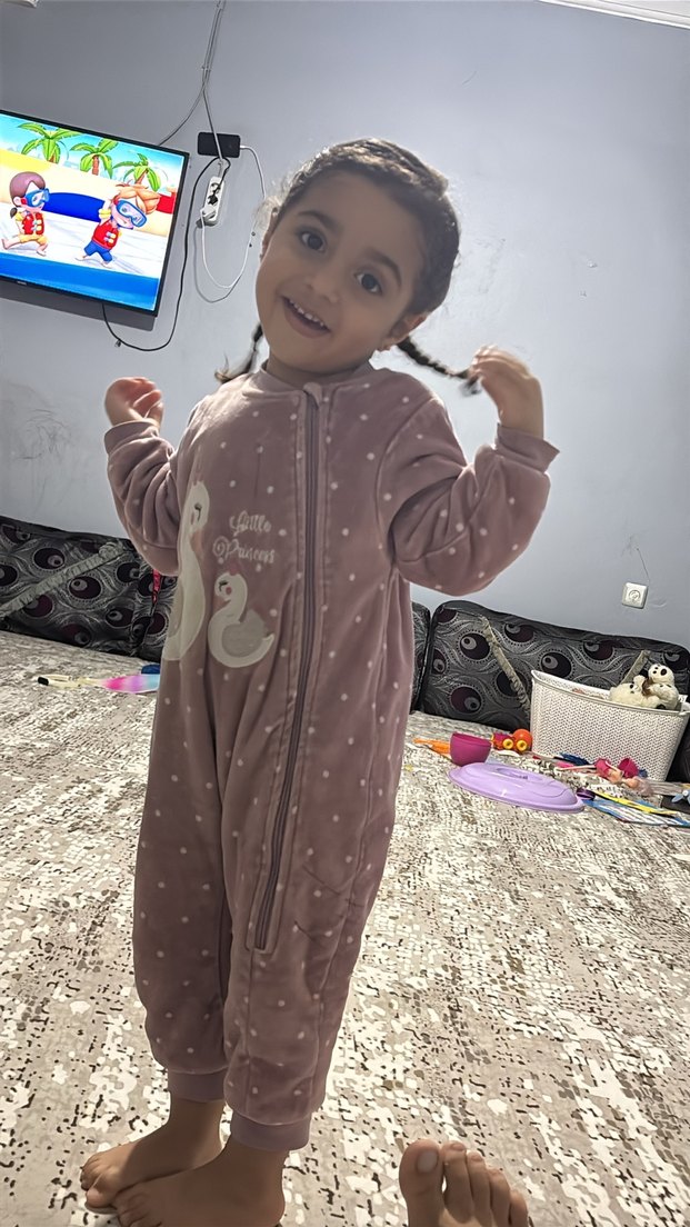 Kız Bebek  mor lila aradı  Desenli Şişme Tulumu - Görsel 2