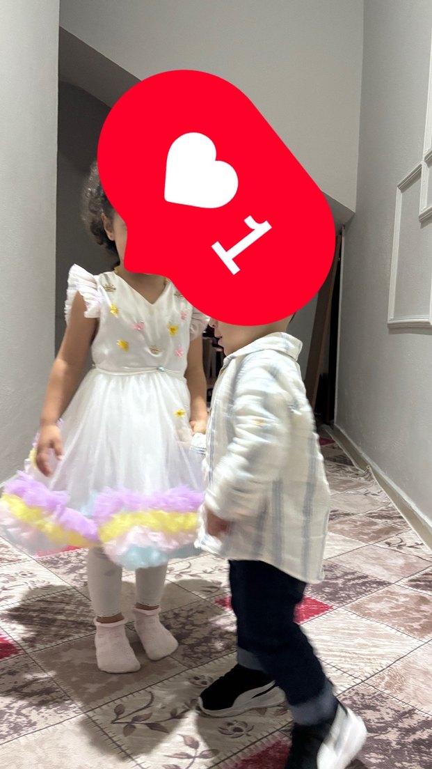 Çok Renkli Fırfırlı Kız Çocuk Elbisesi - Görsel 2