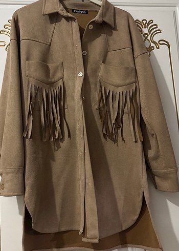 Düğmeli Kadın Kahverengi Süet Uzun Ceket - Görsel 2