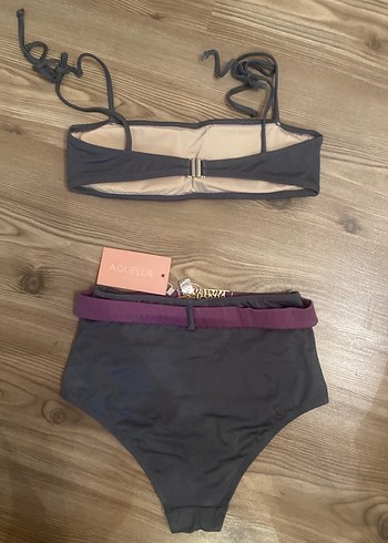 36 Beden Kemer Detaylı Gri Mini Bikini