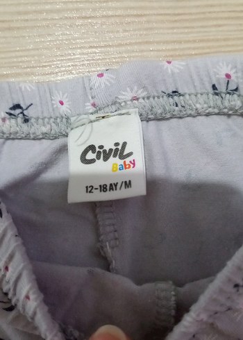 12-18 Ay Beden Kız Çocuk Gri Pamuklu Tayt