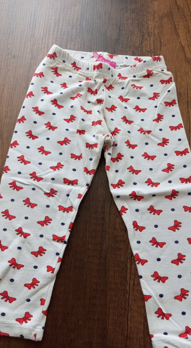 Kız Çocuk Renkli Baskılı Pamuklu Tayt - Görsel 2