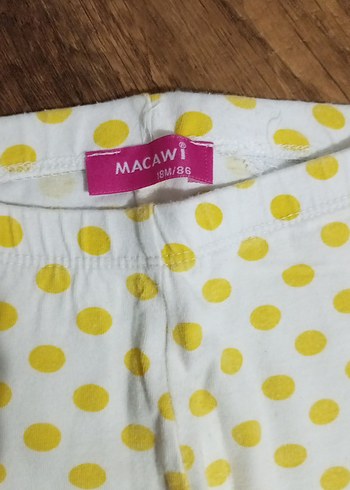 Sarı Puantiyeli Kız Çocuk Tayt - Görsel 2