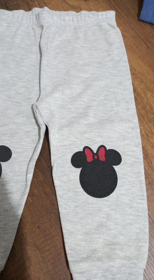 Kız Çocuk Gri Baskılı Düğmeli Tayt - Görsel 2