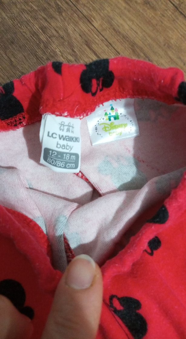 Kız Çocuk Kırmızı Baskılı Triko Tayt - Görsel 3