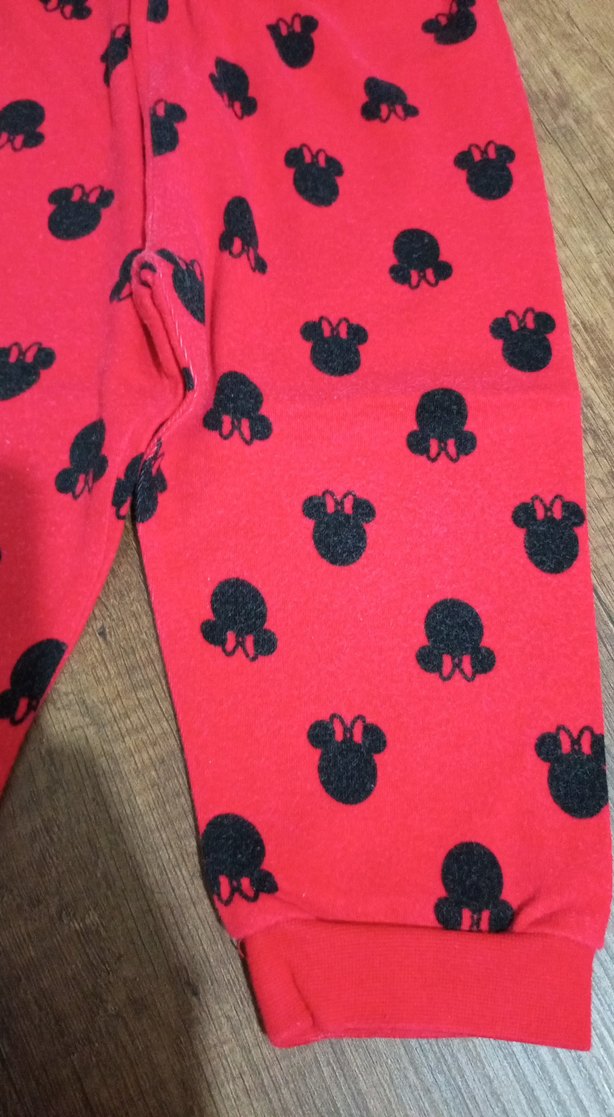 Kız Çocuk Kırmızı Baskılı Triko Tayt - Görsel 2