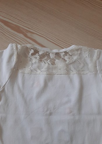 12-18 Ay Beden Baskılı Beyaz Kız Tişörtü, Kısa Kollu, Salaş