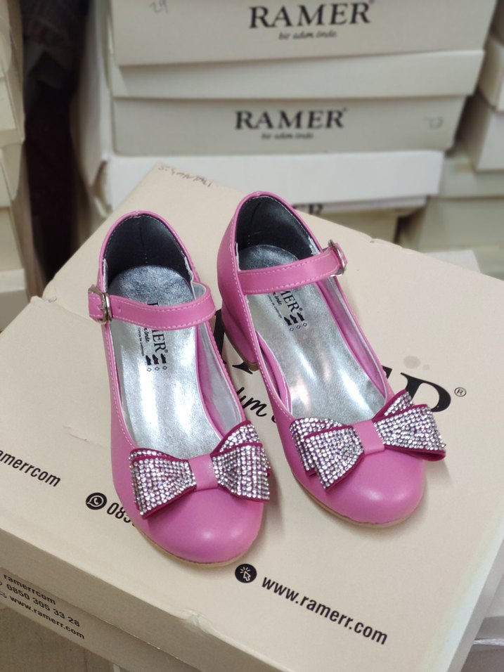 Kız Çocuk Pembe Tokalı Babet Ayakkabı - Görsel 3