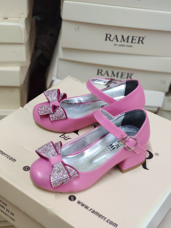 Kız Çocuk Pembe Tokalı Babet Ayakkabı - Görsel 2