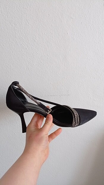 38 Beden Siyah az kullanılmış topuklu ayakkabı 