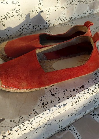 turuncuı Süet Dolgu Topuklu Kadın Espadril - Görsel 3