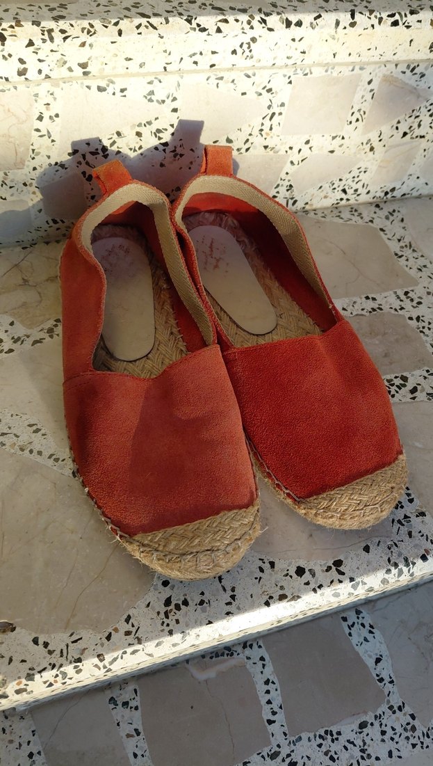 turuncuı Süet Dolgu Topuklu Kadın Espadril - Görsel 2