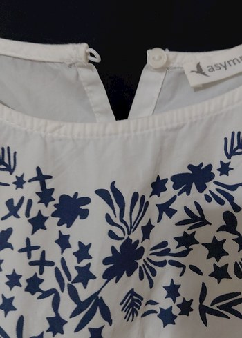 Nakışlı Fırfırlı Kısa Kollu Bohem Bluz - Görsel 8