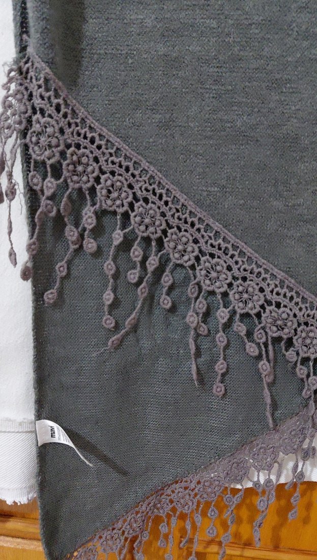 Kadın Gri Süet Bohem Şal - Görsel 5