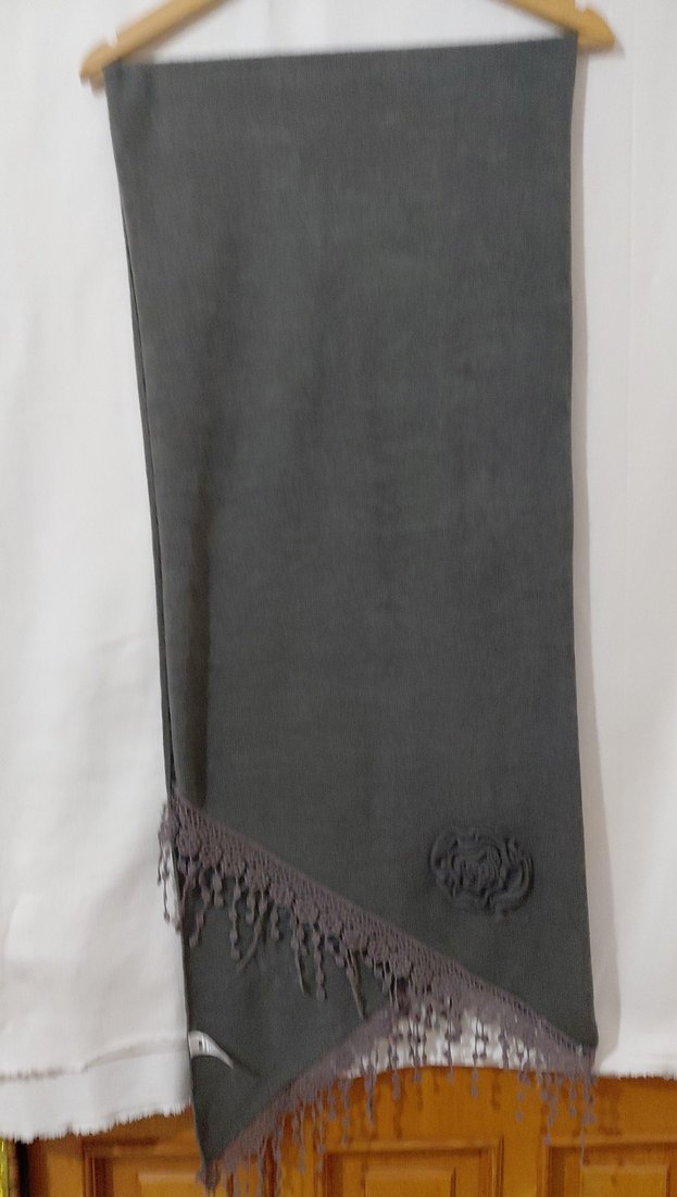 Kadın Gri Süet Bohem Şal - Görsel 3