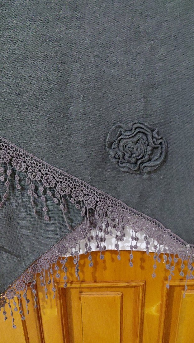 Kadın Gri Süet Bohem Şal - Görsel 4