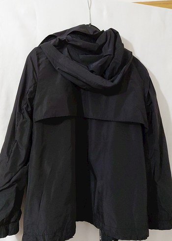 Kadın Siyah Midi Boy Fermuarlı Ceket/kısa trençkot - Görsel 8