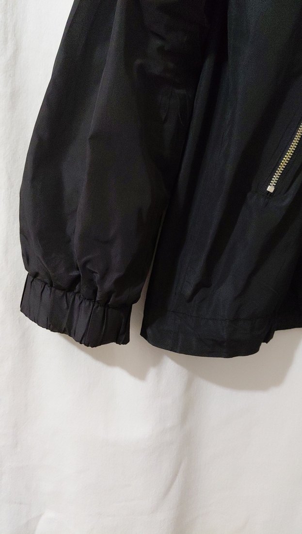 Kadın Siyah Midi Boy Fermuarlı Ceket/kısa trençkot - Görsel 5