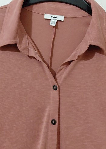 Düğmeli, Kısa Kollu bordo Kadın Gömlek - Görsel 4