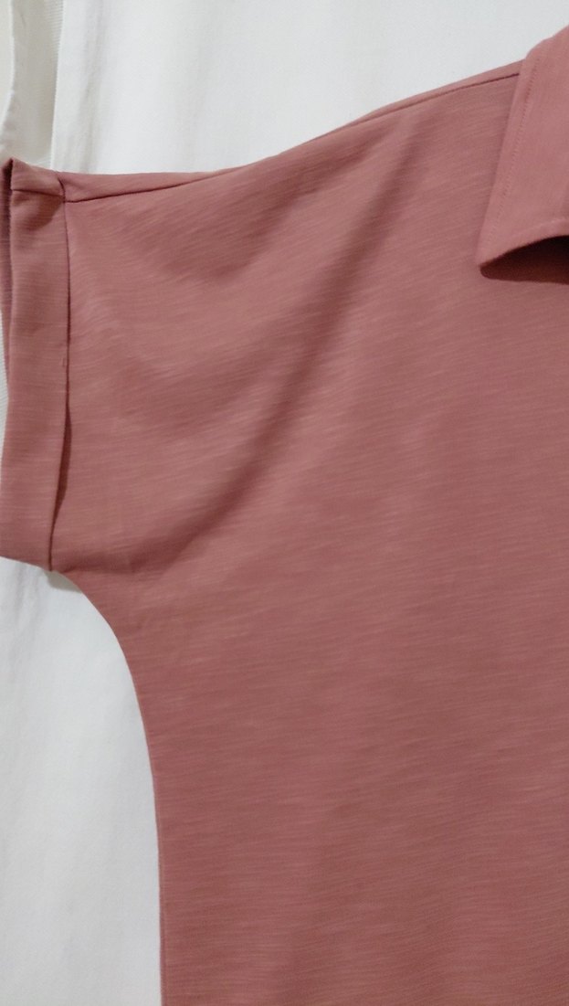 Düğmeli, Kısa Kollu bordo Kadın Gömlek - Görsel 3