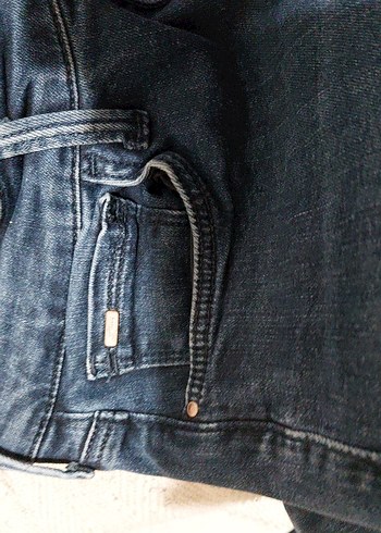 Lacivert Midi Boy Kadın Denim Pantolon - Görsel 7