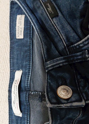 Lacivert Midi Boy Kadın Denim Pantolon - Görsel 6