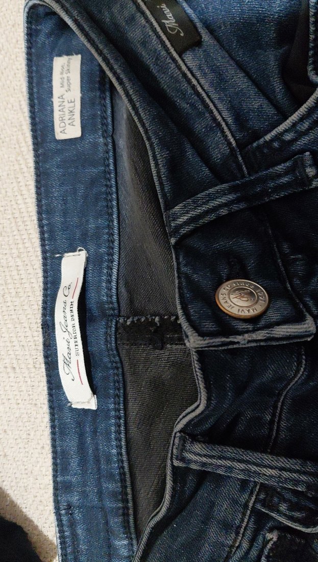 Lacivert Midi Boy Kadın Denim Pantolon - Görsel 5