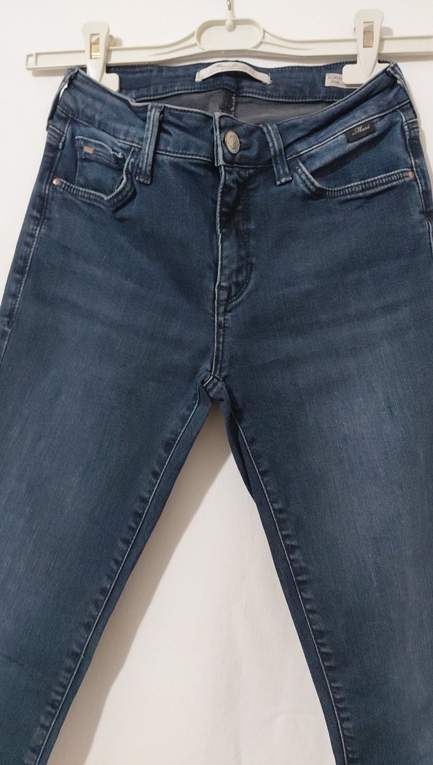 Lacivert Midi Boy Kadın Denim Pantolon - Görsel 2