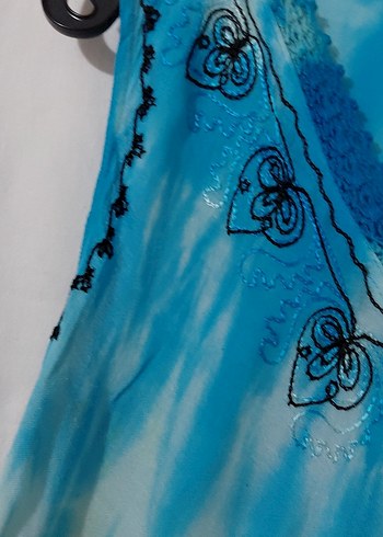 Renkli Batik Desenli Bohem Uzun Elbise - Görsel 8