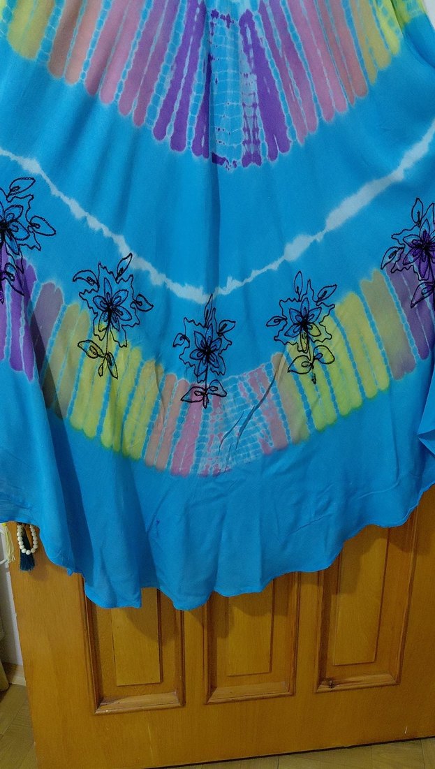 Renkli Batik Desenli Bohem Uzun Elbise - Görsel 2