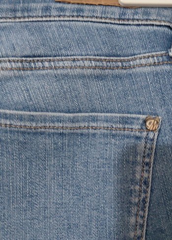 Kadın Mavi Normal Kesim Denim Pantolon - Görsel 7