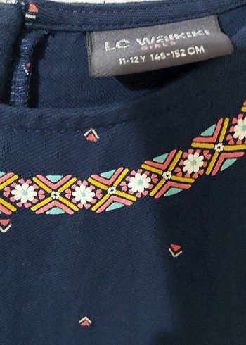 Etnik desenli Renkli Bohem Kız Elbisesi - Görsel 6