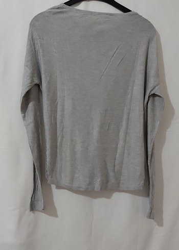 Gri Düğmeli Kadın Triko Hırka - Görsel 7