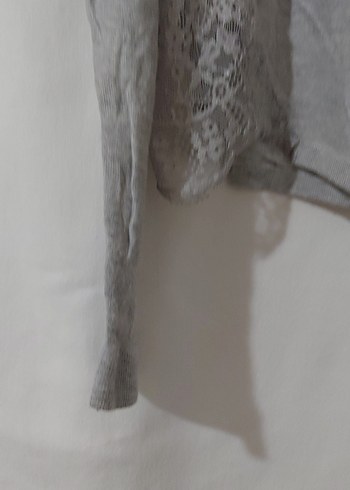 Gri Düğmeli Kadın Triko Hırka - Görsel 3