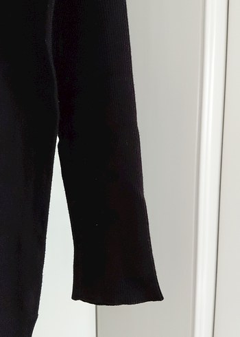 Siyah Kadın Örgü Yün Kazak - Görsel 2