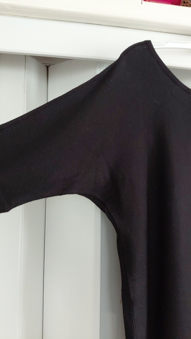 Siyah Kadın Örgü Yün Kazak - Görsel 5