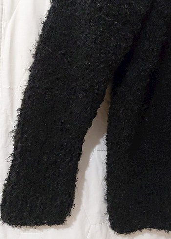 Siyah Kapüşonlu Örgü Kadın Kazak - Görsel 7