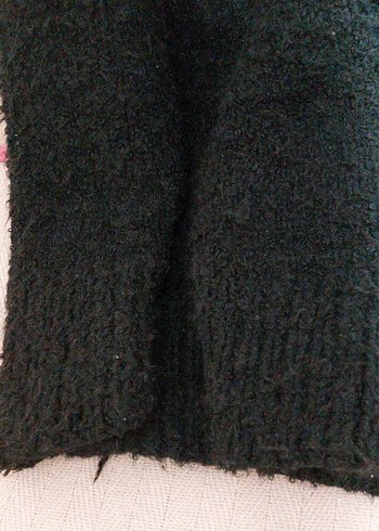 Siyah Kapüşonlu Örgü Kadın Kazak - Görsel 8