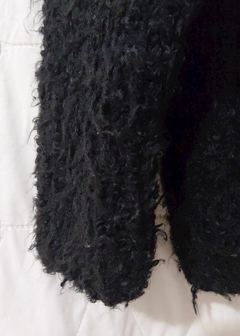 Siyah Kapüşonlu Örgü Kadın Kazak - Görsel 5