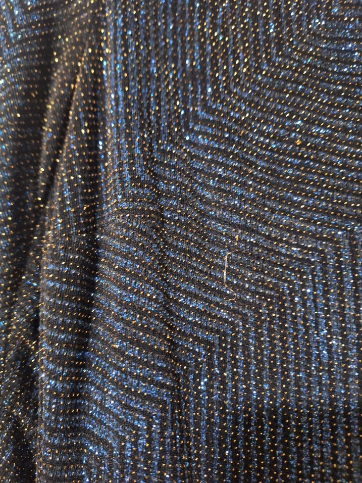 Lacivert simli koton elbise - Görsel 4