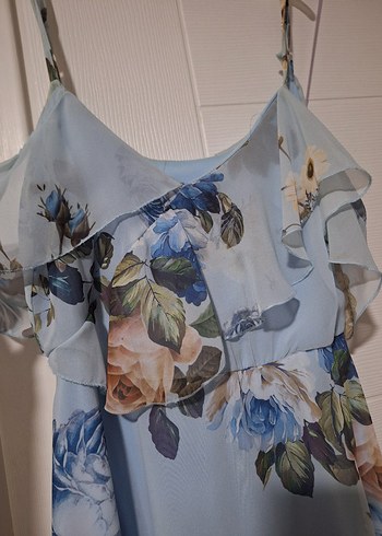 Mavi Çiçekli Elbise - Görsel 3