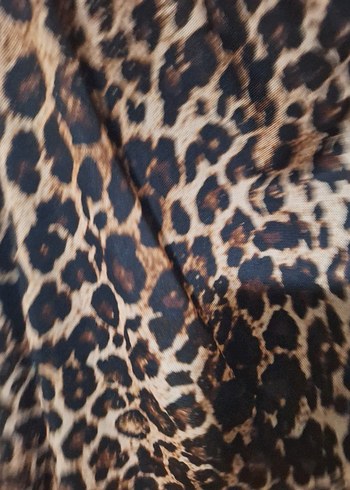 Leopar Desenli Uzun İnce Kadın Elbise - Görsel 7