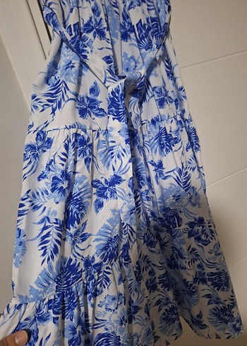 Mavi Beyaz Askılı Elbise - Görsel 4