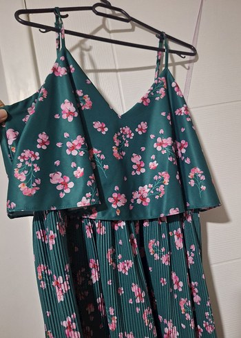 Turkuaz Askılı Elbise - Görsel 3