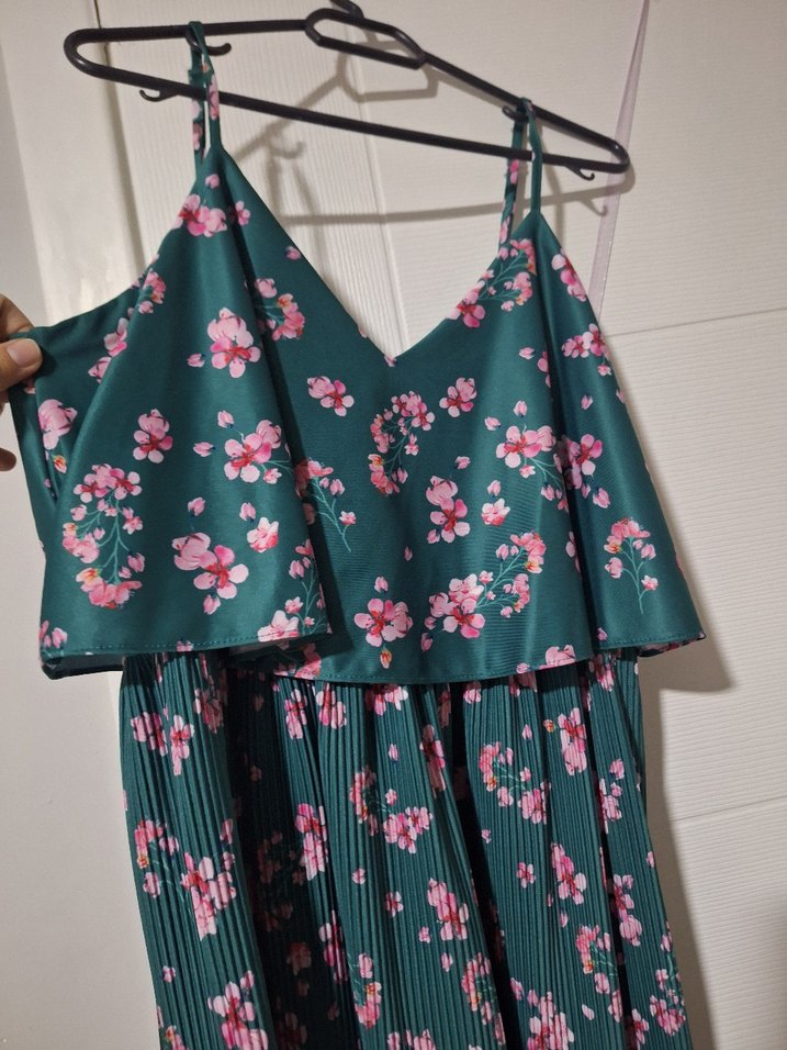 Turkuaz Askılı Elbise - Görsel 3