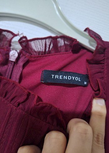 Bordo Midi Kadın Elbise - Görsel 3