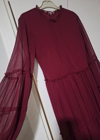 Bordo Midi Kadın Elbise - Görsel 4