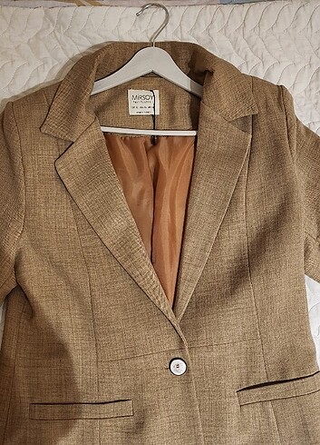 m Beden kahverengi Renk Kadın Açık Kahve Blazer Ceket